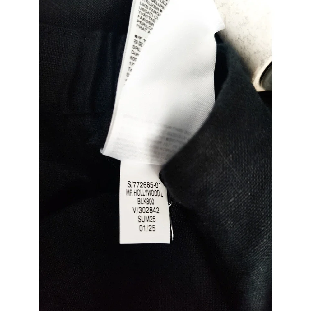 New Banana Republic Pants 12 Linen Kick Flare Lace Trim‎ Cropped Coastal Black